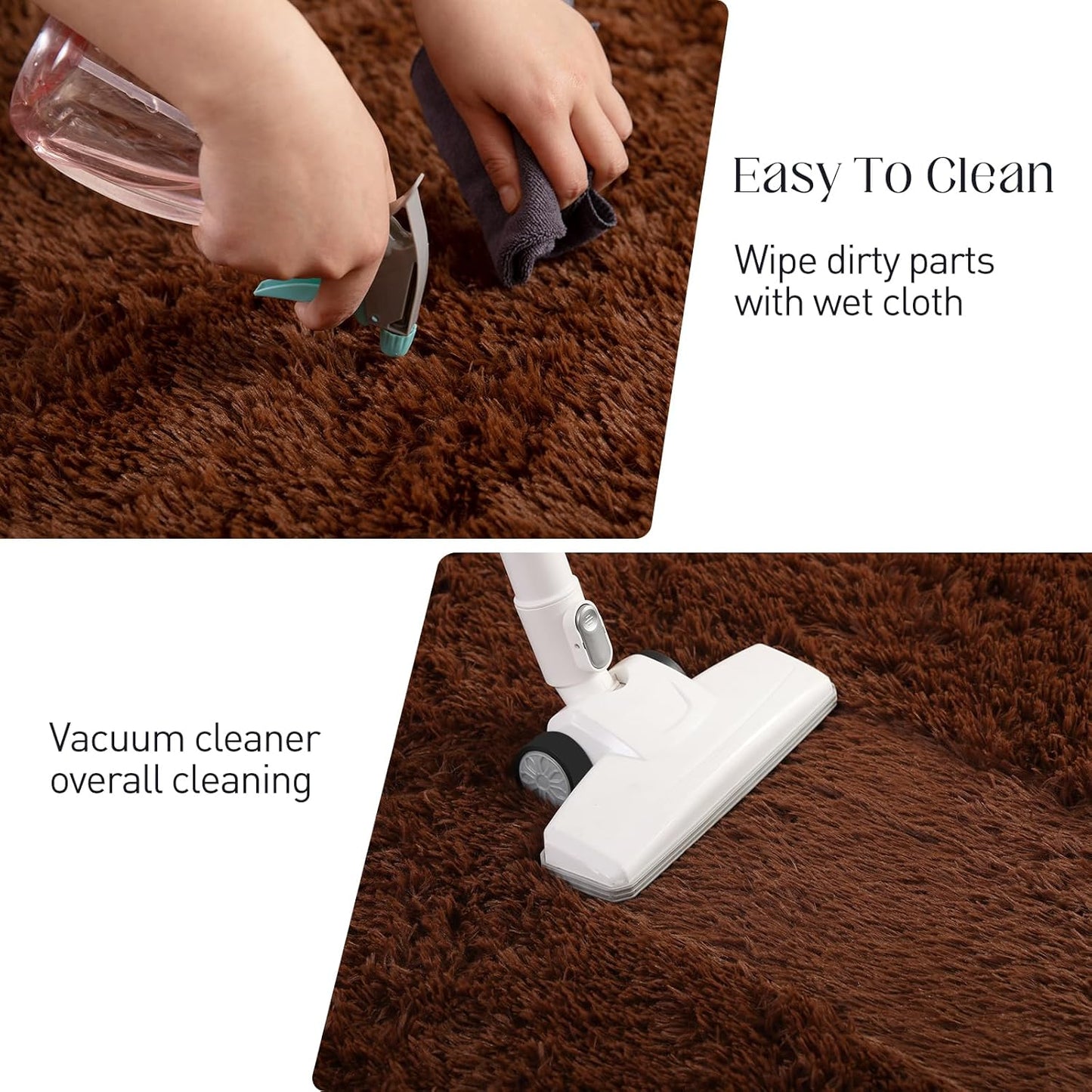 Luxury Area Rug, 6x9 Rugs for Living Room, Ultra Soft Rugs for Bedroom, Non-Slip Indoor Carpet for Nursery, Kids Room, Playroom, Home Decor, Brown