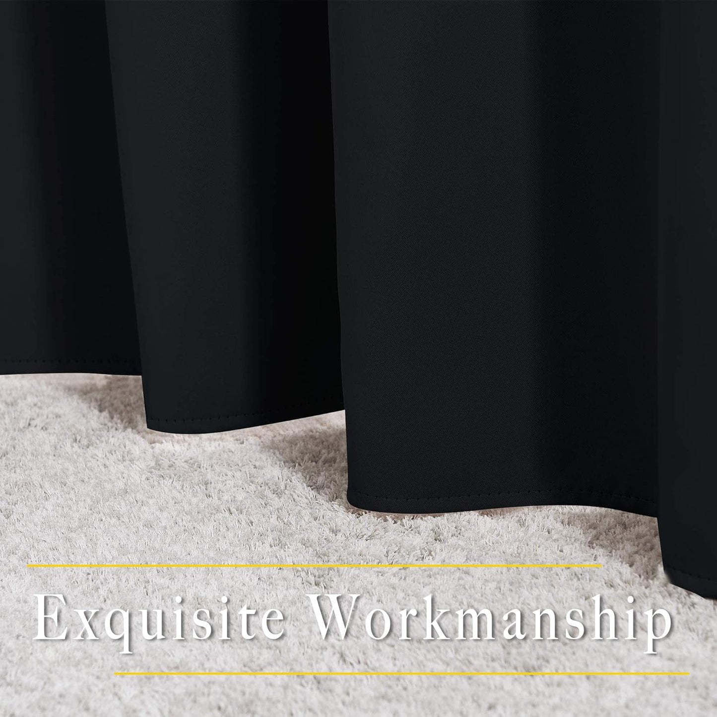 NICETOWN Black Out Curtains 102 inches Long, Grommet Thermal Insulated Solid Blackout Curtains Privacy Window Treatments for Bedroom/Living Room, W46 x L102, 2 Panels