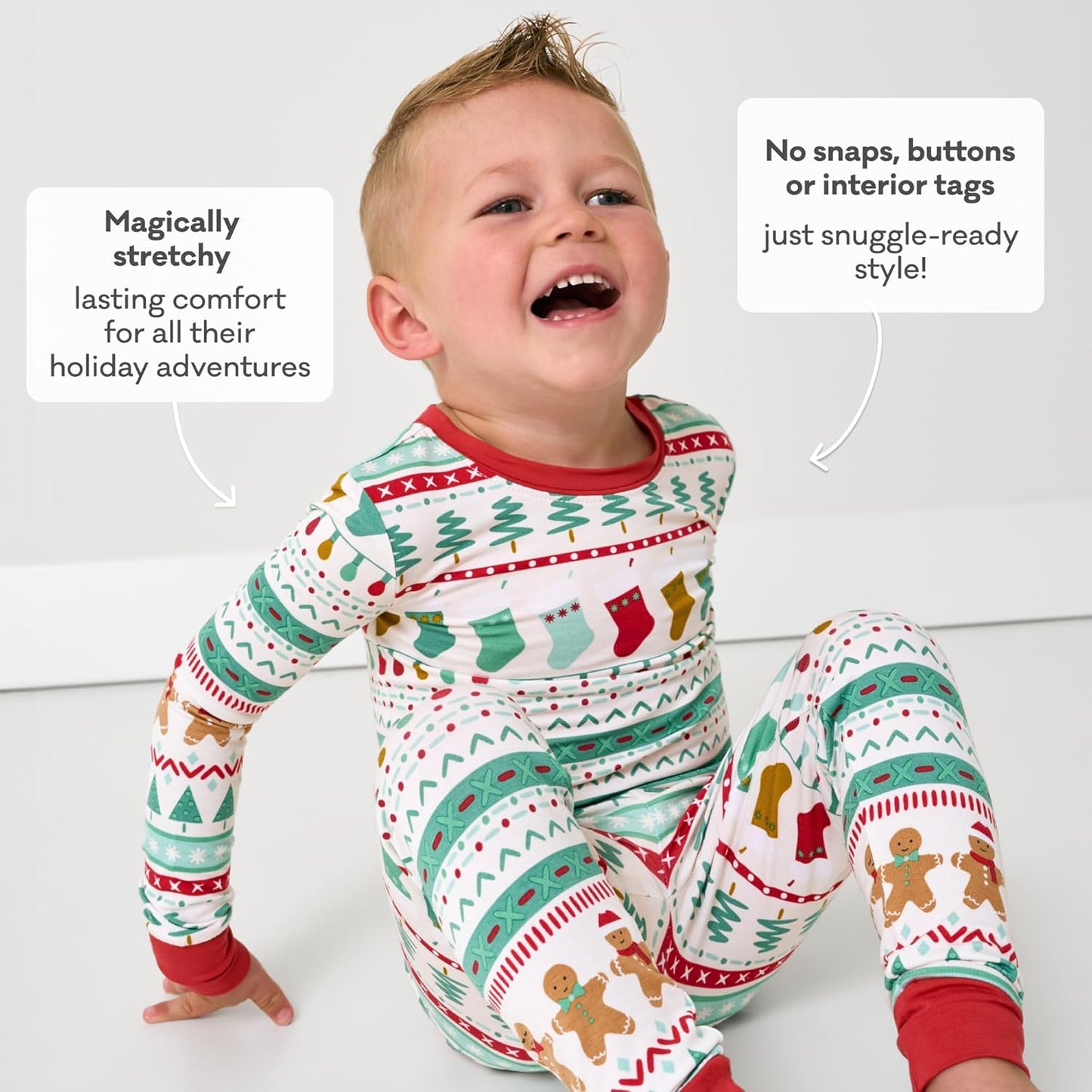 Little Sleepies Two-Piece Pajama Set for Boys & Girls, Soft Viscose from Bamboo Toddler Pajamas for Kids, Family Matching PJs