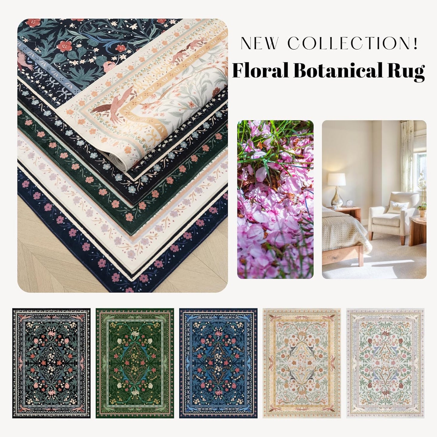 Runners for Kitchen Runner Rug Non Slip 2'x10' Long Washable Rugs with Rubber Backing Soft Vintage Floral Botanical Carpet Runner for Kitchen, Laundry, Bedroom, Bathroom, Green