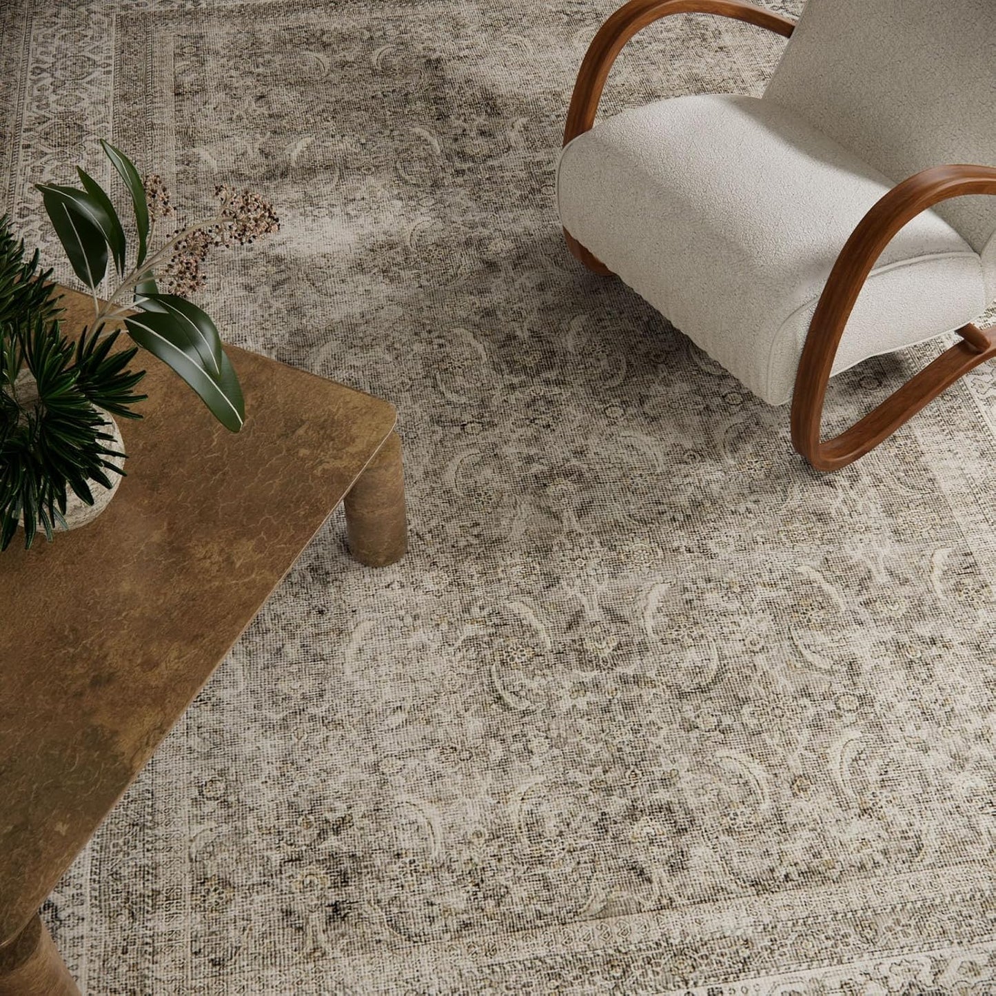 Washable Area Rugs for Living Room: 6x9 Bedroom Rug Boho Vintage Area Rug Stain Resistant Non Slip Low Pile Lightweight Soft Carpets for Dining Room Kitchen Nursery Kids Room Farmhouse