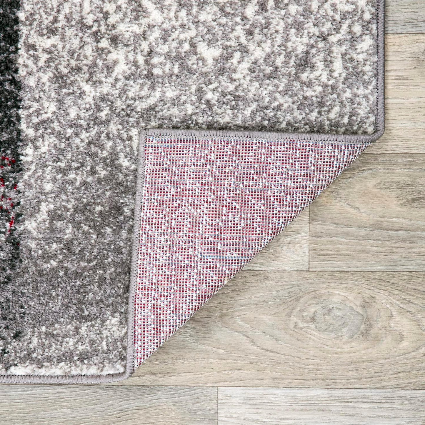 Rugshop Modern Distressed Boxes Runner Rug 2' x 7' Gray