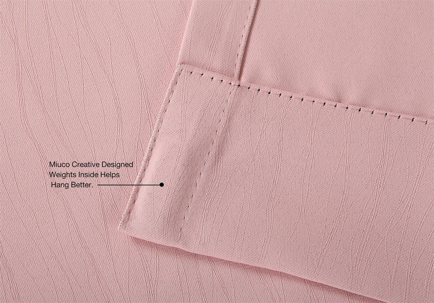 MIUCO Blackout Curtains Room Darkening Curtains Textured Grommet Curtains for Girls Room 2 Panels 52x63 Inch Long Pink