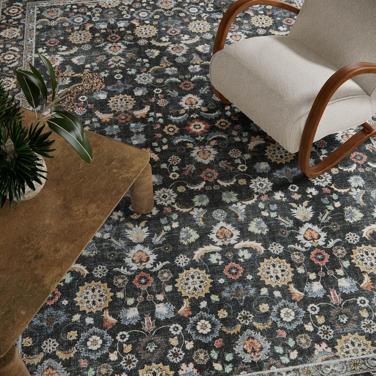 Washable Runners for Hallways Kitchen Rug: 2'6"x8' Runner Rugs Stain Resistant Non Slip Low Pile Boho Carpet Runners for Hallways Bedroom Entryway Indoor Beside Bathroom Laundry Room