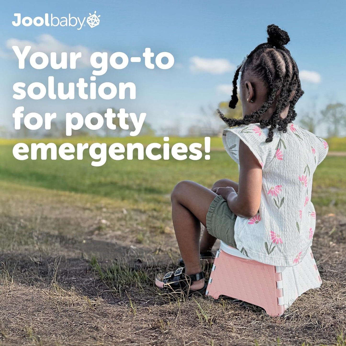 Jool Baby Portable Potty Training Chair with Travel Bag and 30 Liners, Foldable, Indoor/Outdoor Use, Camping (Pink)