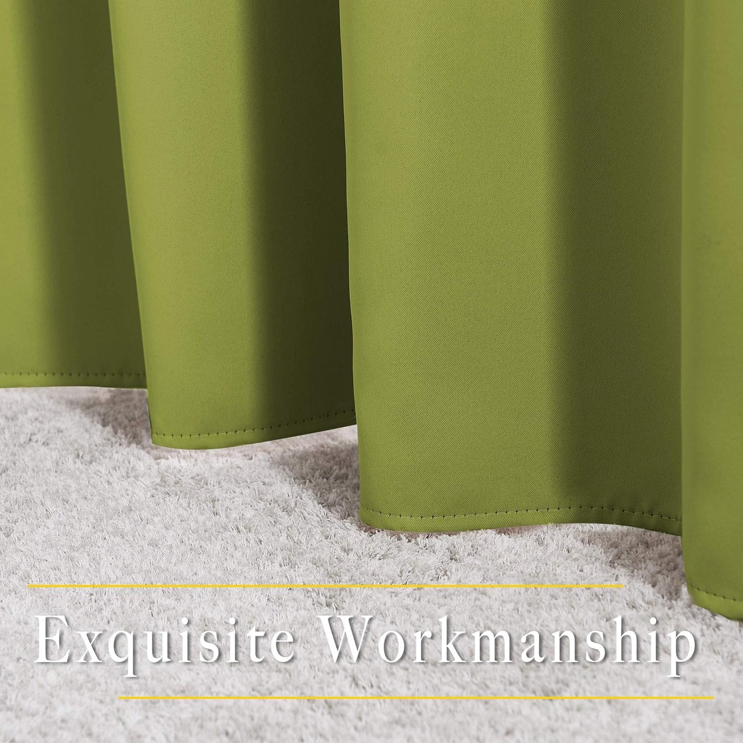NICETOWN Room Darkening Sliding Door Curtains 2 Panels 102 inches Length - Grommet Privacy Sun & Heat Reducing Window Curtains & Drapes for Bedroom/Living Room (W66 x L102, Fresh Green)
