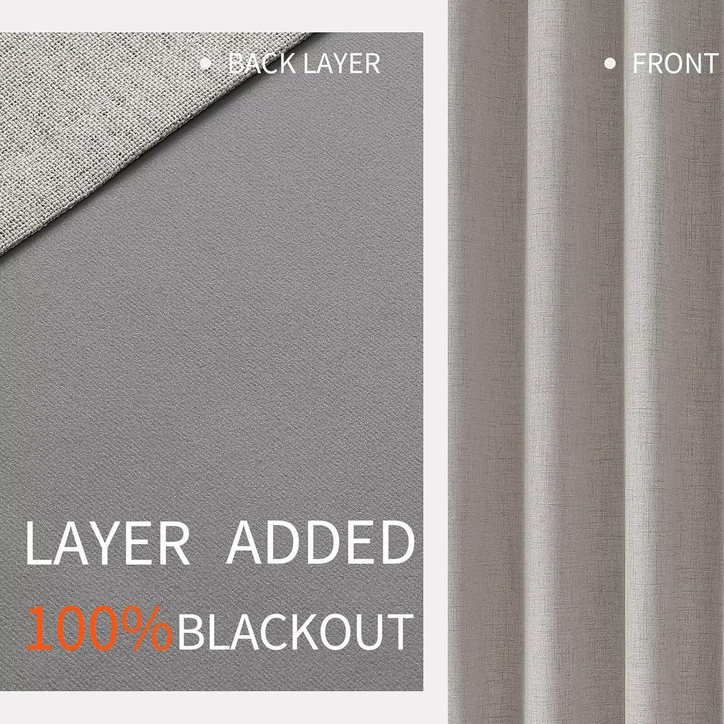 Joydeco Blackout Room Divider Curtains, Extra Wide Sliding Door Drapes Living Room Curtains, Greyish White 1 Panel 100W x 90L Inch Patio Door Drapes for Room Privacy