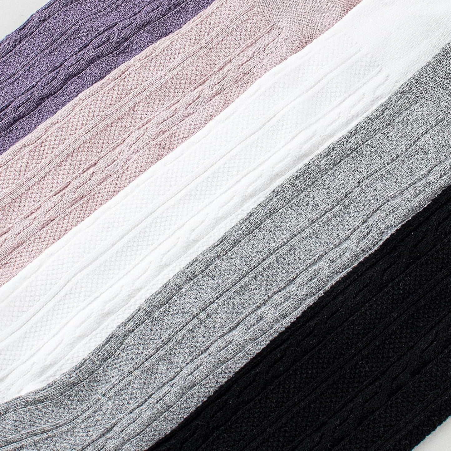 Looching Pack of 5 Toddler Baby Girls Leggings Tights Cotton Cable Knit Stocking Pants Pantyhose for 1-12T