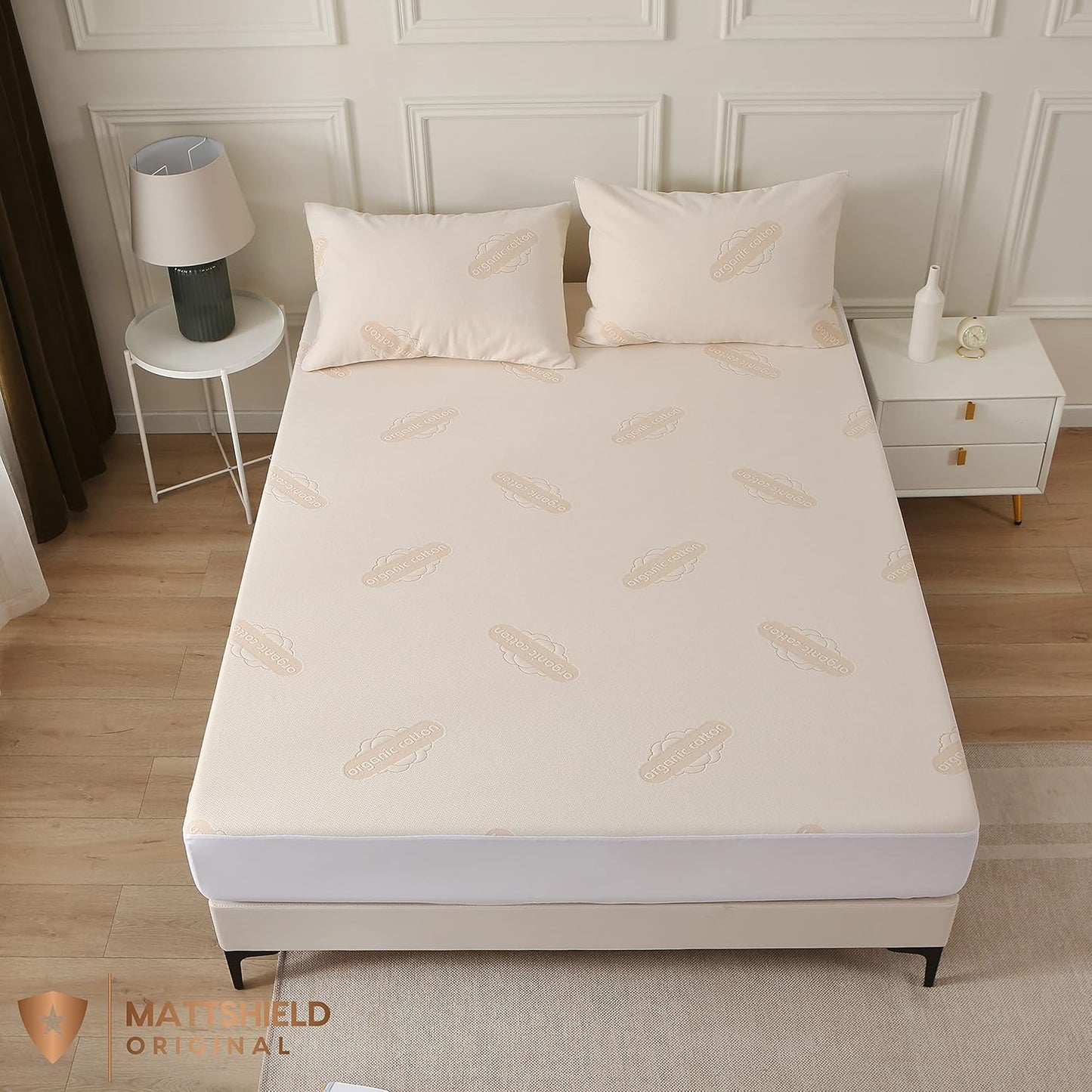 Waterproof Organic Mattress Protector California King - Organic Cotton Breathable Mattress Pad Cover - 250 GSM Comfort - Deep Pocket - Fitted Comfort