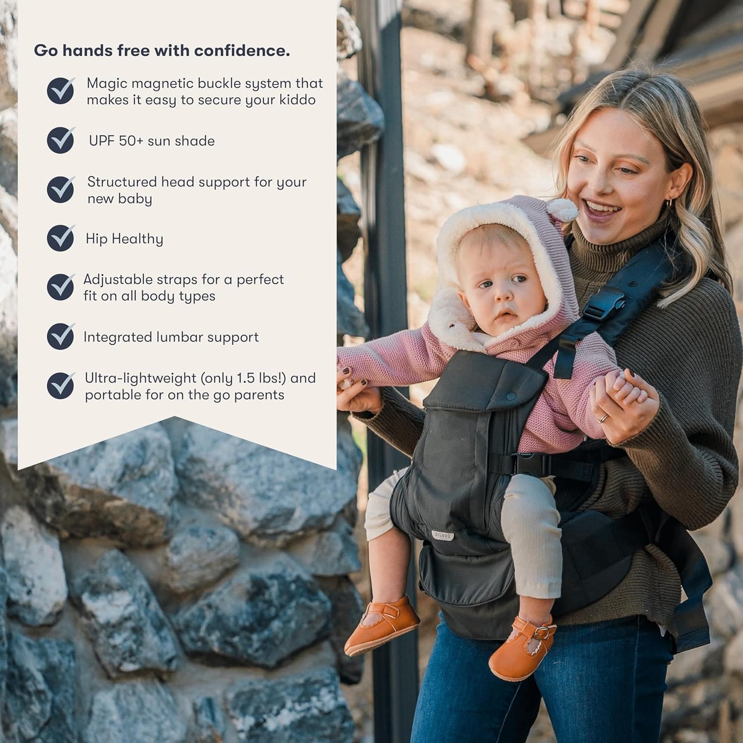 Colugo Baby Carrier - Baby Carrier Newborn to Toddler, Toddler Carrier, Adjustable, Lightweight, Breathable Carrier for Newborn to 33 Pounds (Olive)