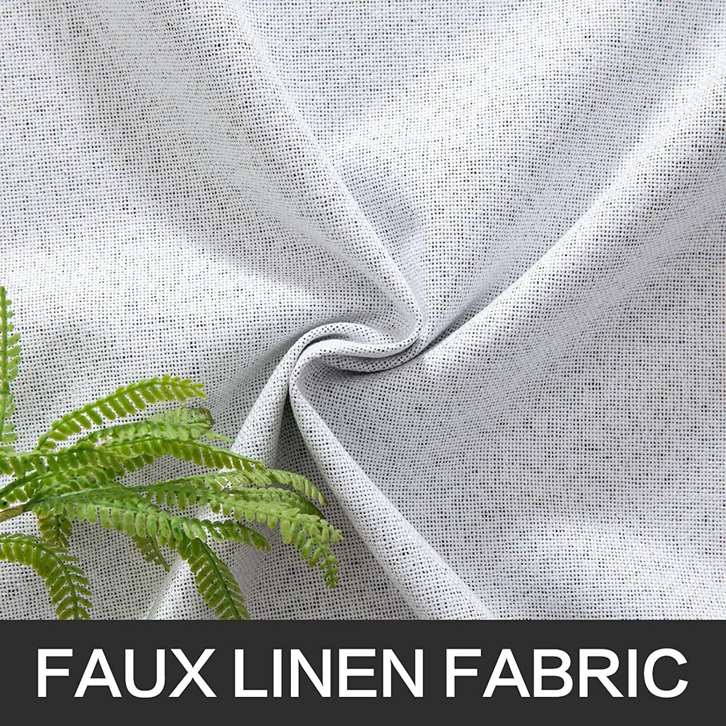 MIULEE Linen Blackout Curtains for Bedroom Solid 100% Blackout Thermal Insulated Grayish White Curtains Grommet Room Darkening Curtains/Drapes for Living Room 42x90 Inch (2 Panels)
