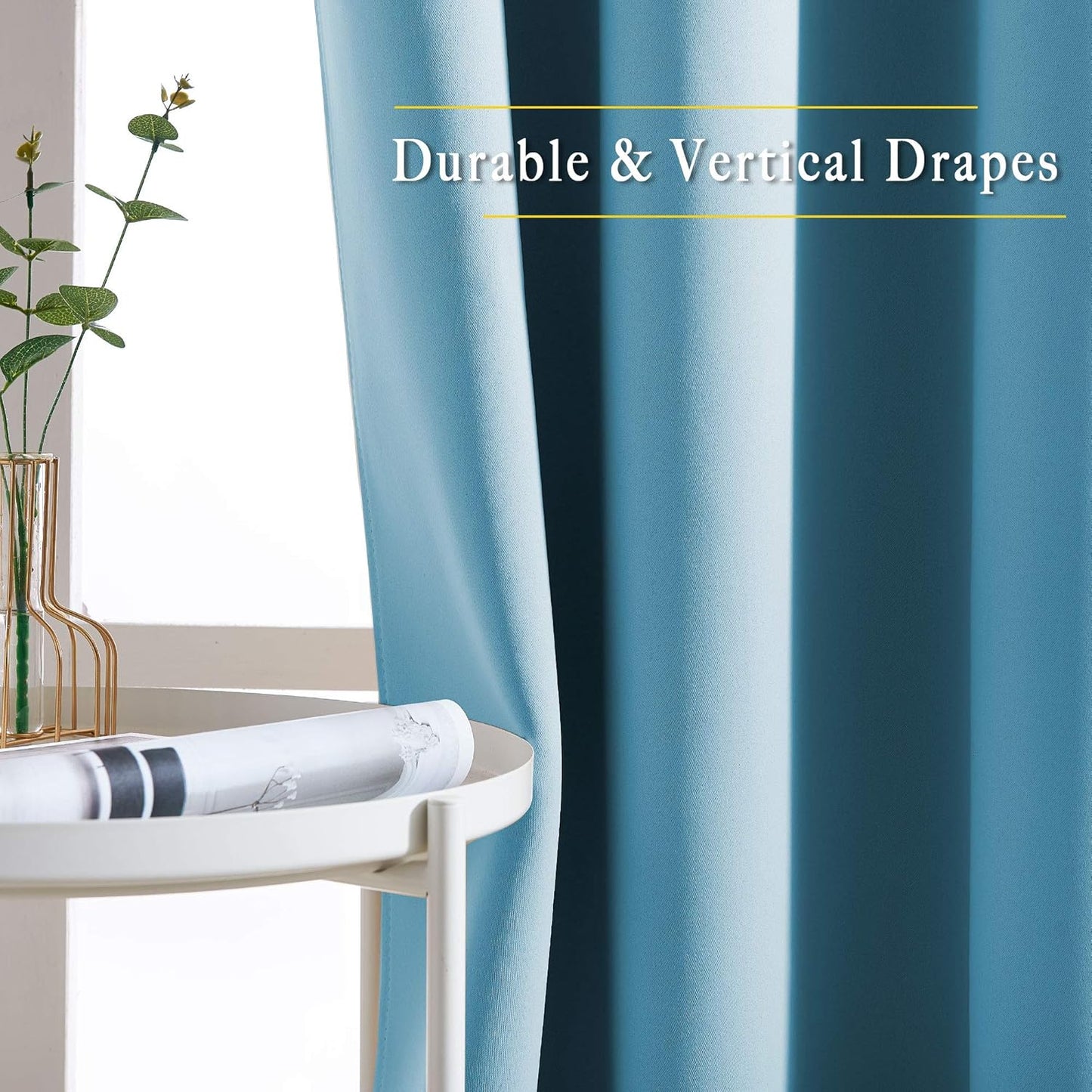NICETOWN Blackout Curtains 54 Long - Window Treatment Thermal Insulated Solid Grommet Blackout Curtains/Panels/Drapes for Bedroom (Teal Blue, Set of 2, 66 by 54 Inch)