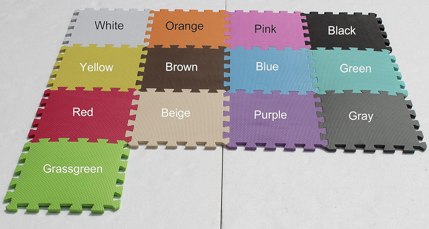 YIMINYUER® 25 Tiles (30cm×30cm×1cm Each Tile) Baby Soft Puzzle Play Mats, Kids Thick EVA Foam Floor, Toddlers & Children's Soft Interlocking Mat R04R08R11G301025