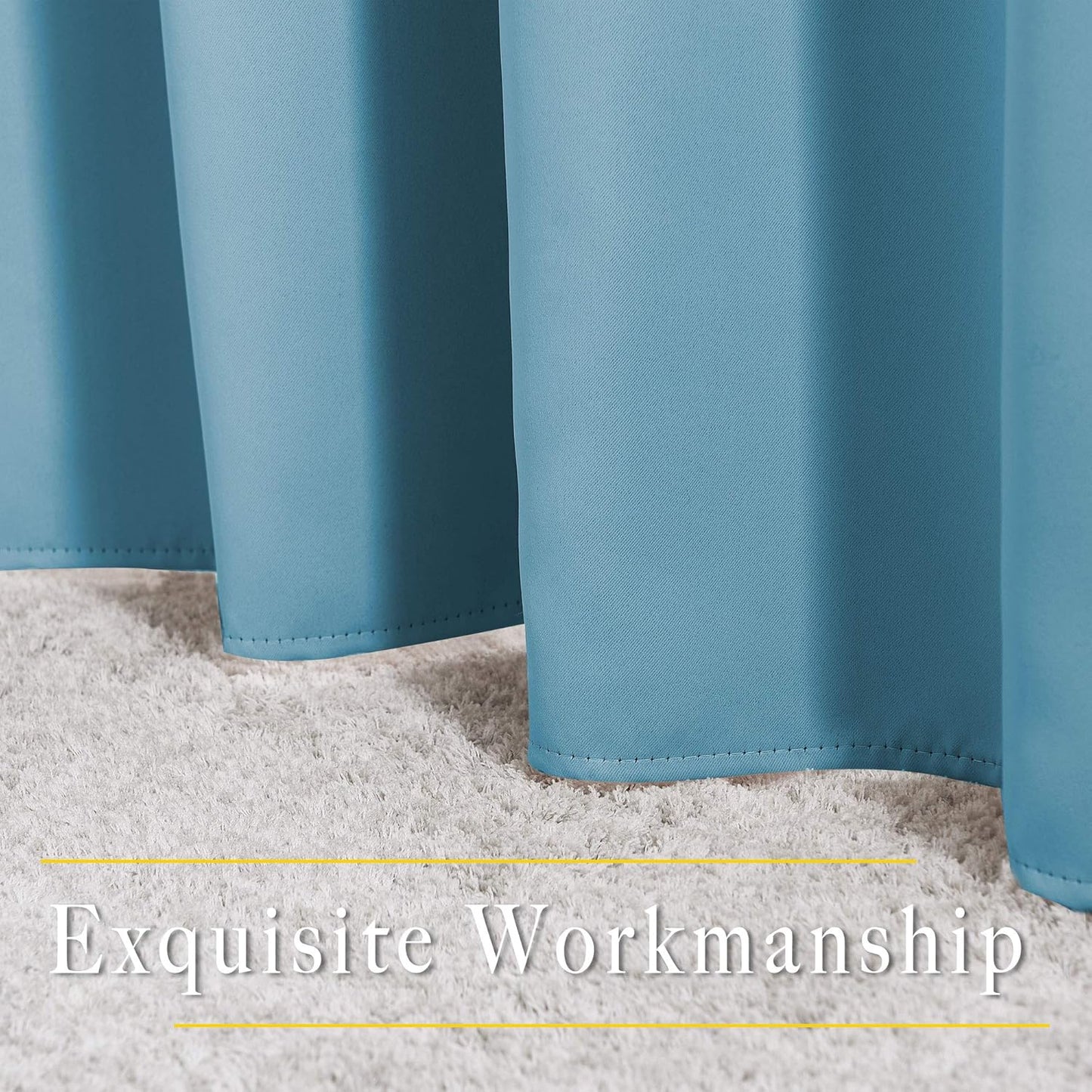 NICETOWN Room Darkening Curtains for Room Divider, Grommet Thermal Curtains Light & Sound Reducing Window Treatments for Sliding Glass Door, W66 x L118, Teal Blue, 2 Panels