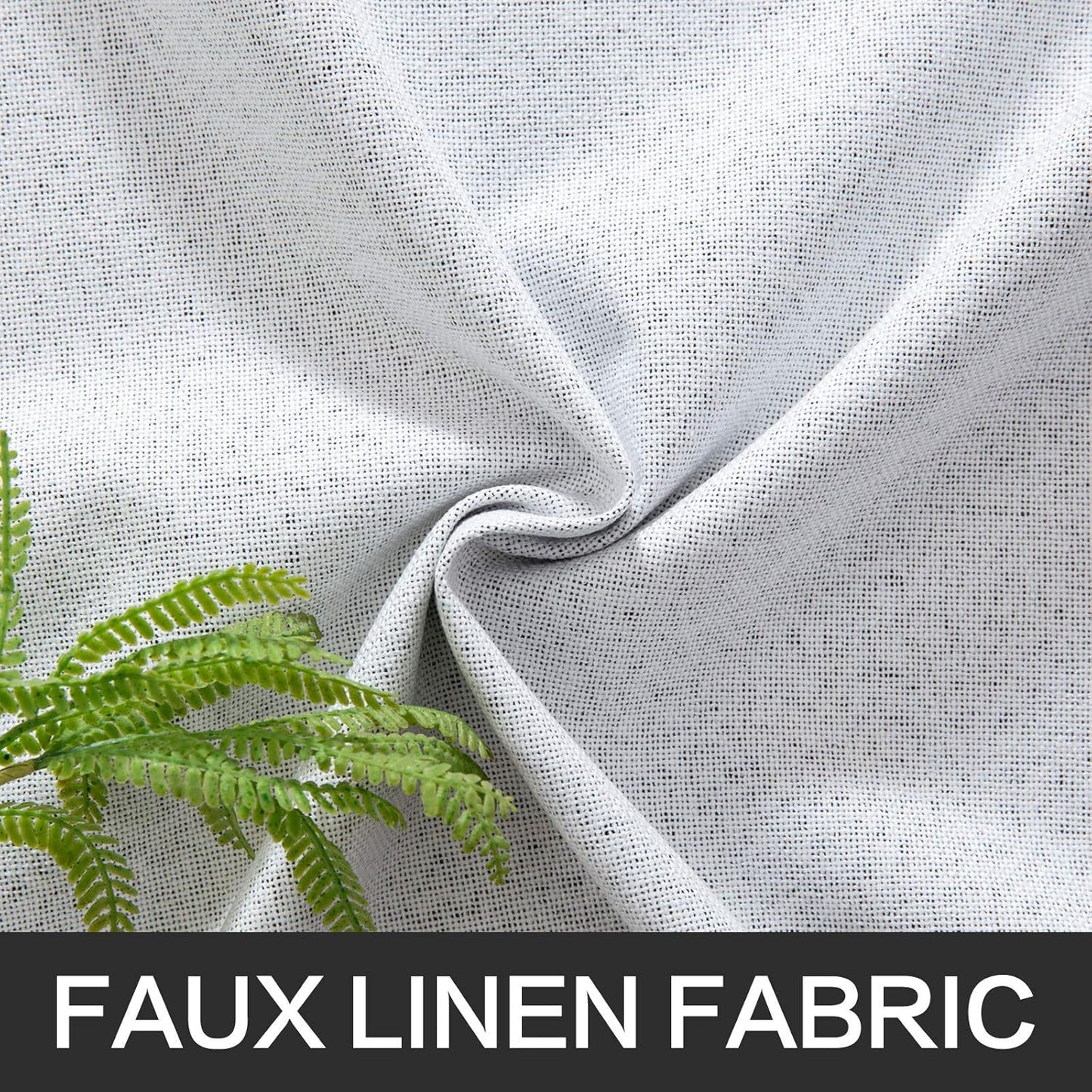 MIULEE Linen Texture Full Blackout Curtain for Living Room Darkening,Thermal Insulated Grommet Curtain for Bedroom,Room Darkening Curtains for Kitchen,52x54 Inch Length 2 Panels Grayish White
