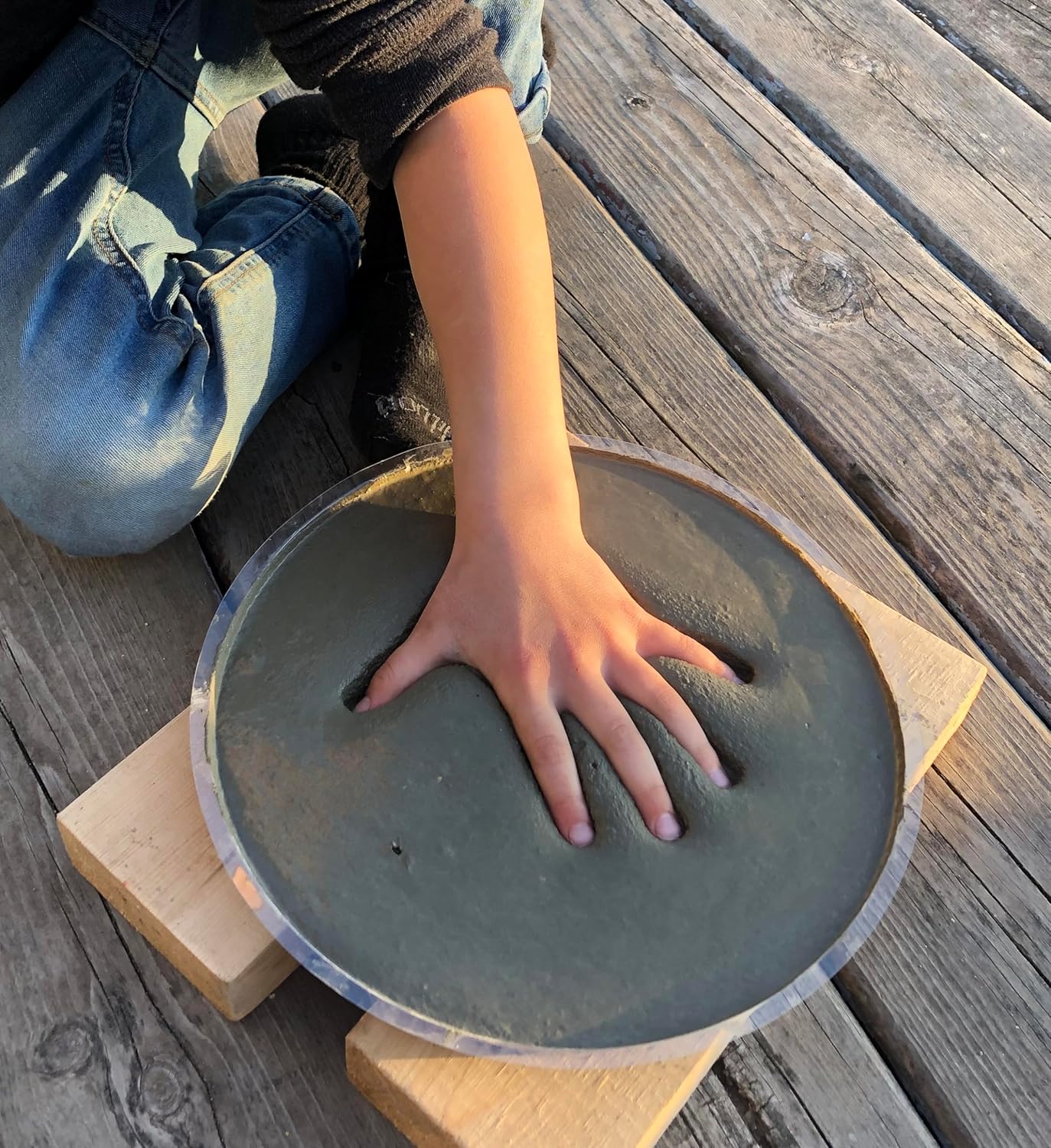 Large DIY Handprint Stepping Stone Kit, Mother's Day Gift, Footprint Stepping Stone (10 Inch + Stamp Set)