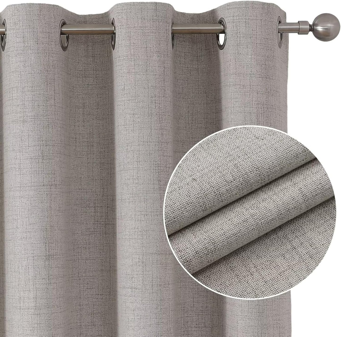 Joydeco Blackout Room Divider Curtains, Extra Wide Sliding Door Drapes Living Room Curtains, Greyish White 1 Panel 100W x 90L Inch Patio Door Drapes for Room Privacy