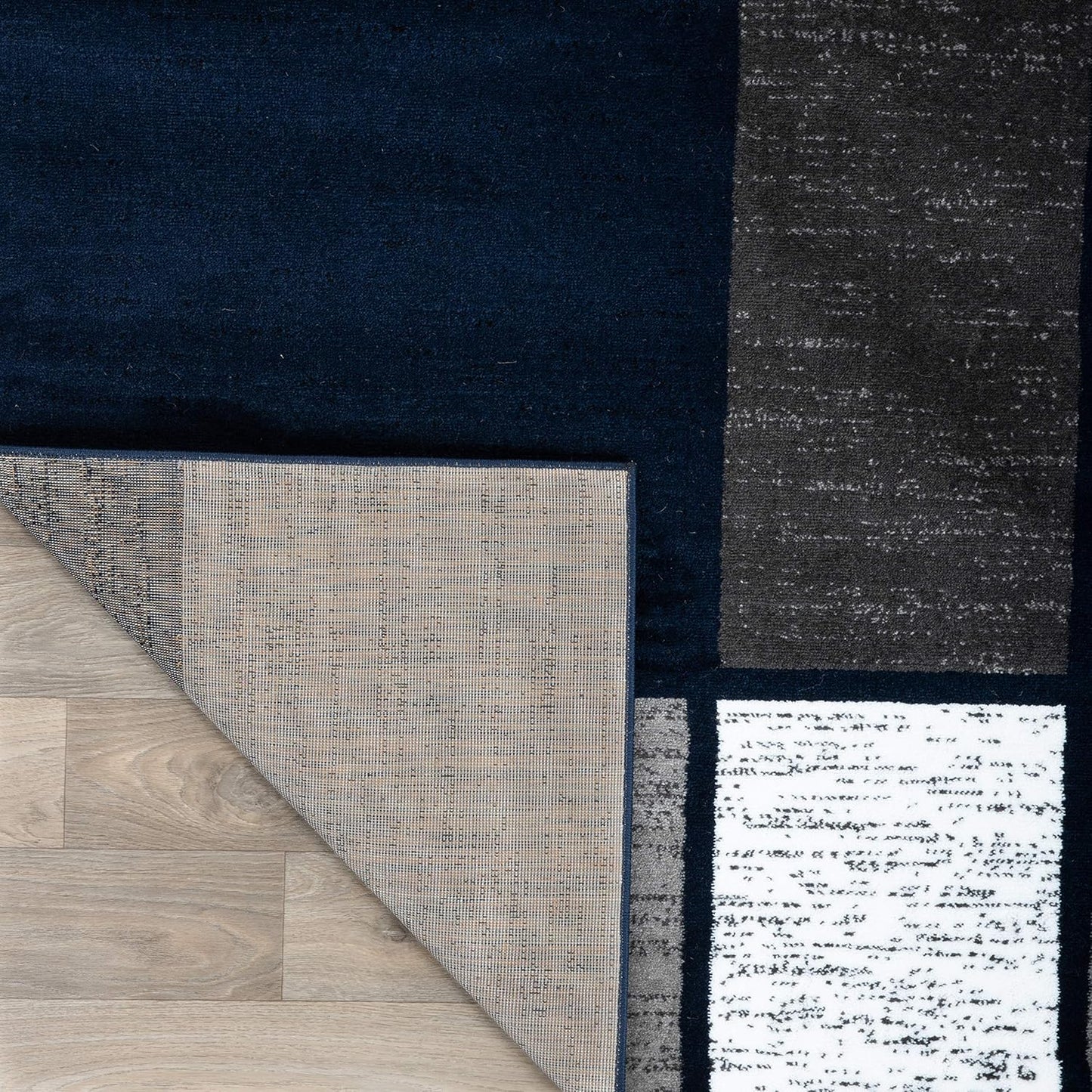 Rugshop Contemporary Modern Boxes Area Rug 7' 10" x 10' 2" Navy