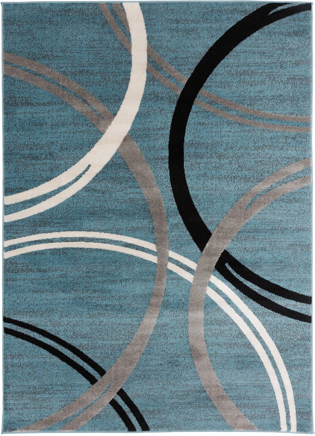 Rugshop Modern Wavy Circles Design Area Rug 10' x 14' Blue