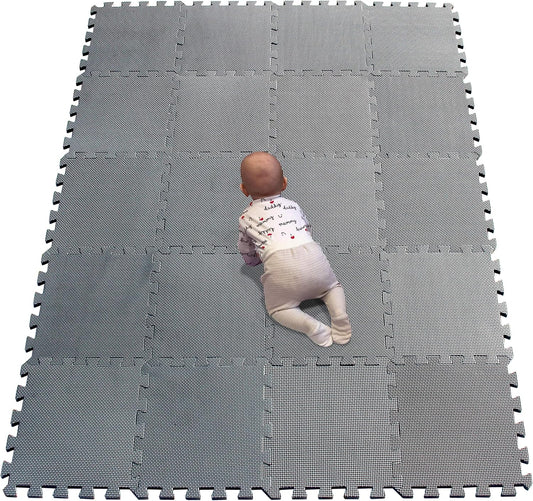 YIMINYUER® 20 Tiles (30cm×30cm×1cm Each Tile) Baby Soft Puzzle Play Mats, Kids Thick EVA Foam Floor, Toddlers & Children's Soft Interlocking Mat R12G301020