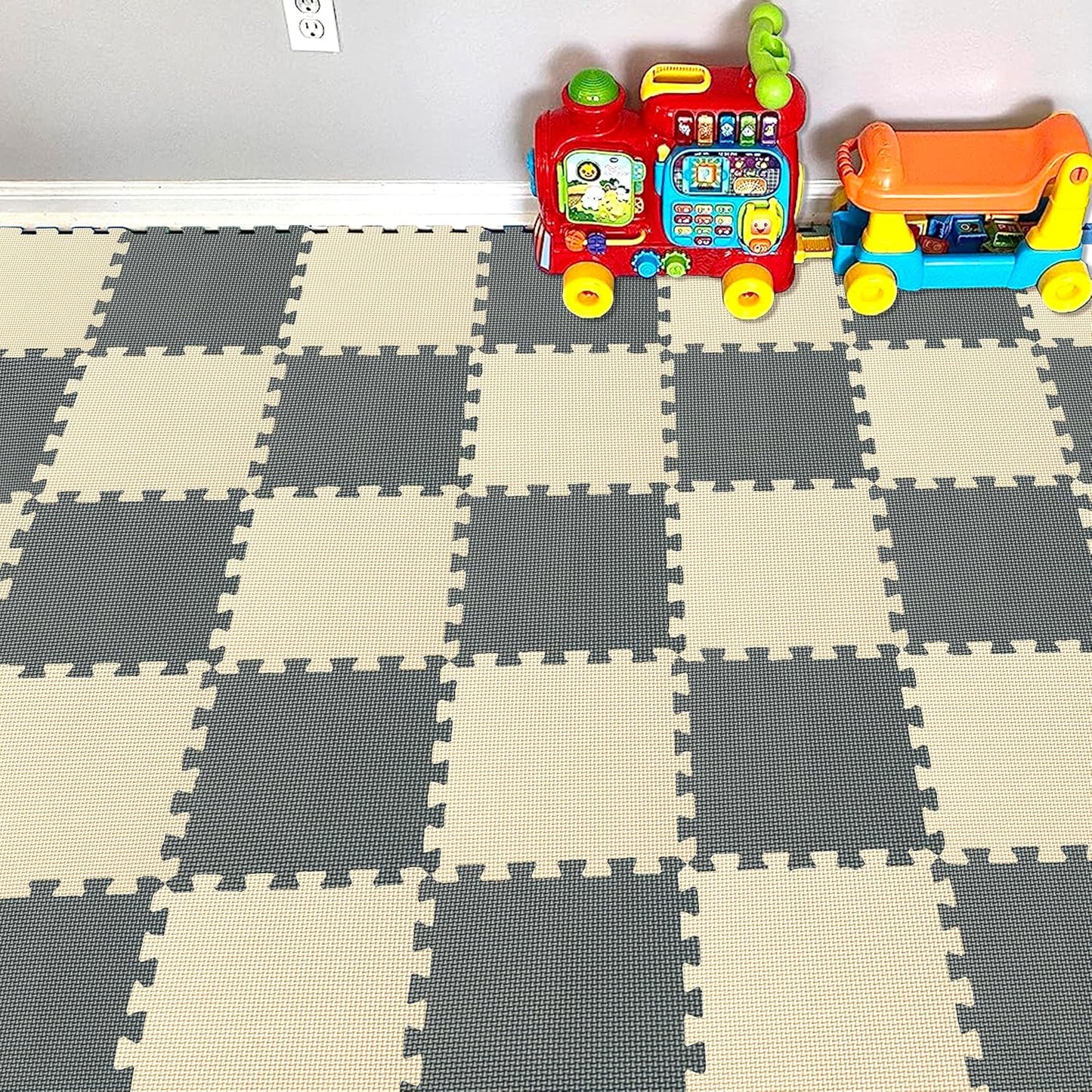 YIMINYUER® 25 Tiles (30cm×30cm×1cm Each Tile) Baby Soft Puzzle Play Mats, Kids Thick EVA Foam Floor, Toddlers & Children's Soft Interlocking Mat R10R12G301025